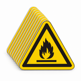 Warnschild Warnung vor feuergefährlichen Stoffen – ISO 7010 – Mehrfachpack