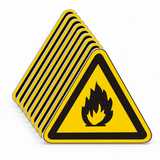 Warnschild Warnung vor feuergefährlichen Stoffen – Mehrfachpack