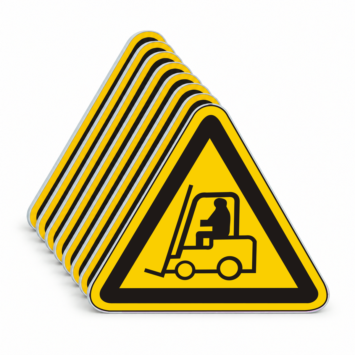 Warnschild Warnung vor Flurförderfahrzeugen – Mehrfachpack