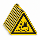 Warnschild Warnung vor Flurförderfahrzeugen – Mehrfachpack