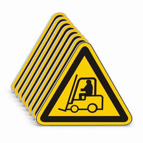 Warnschild Warnung vor Flurförderfahrzeugen – Mehrfachpack