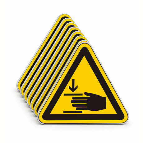 Warnschild Warnung vor Handverletzungen – Mehrfachpack