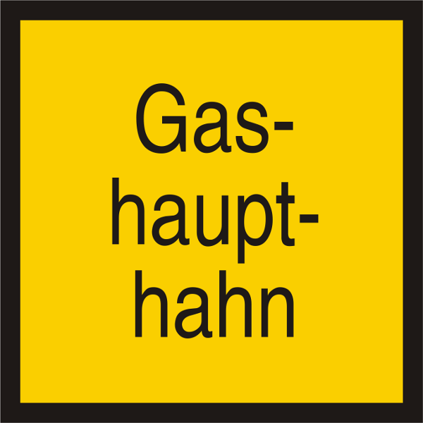Schild Gashaupthahn