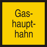 Schild Gashaupthahn