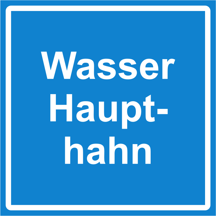 Schild "Wasserhaupthahn"